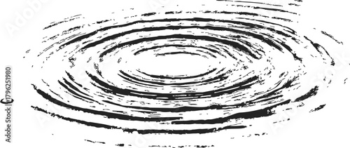 Water ripple sketch hand drawn concentric circles abstract surface pattern — stock vector