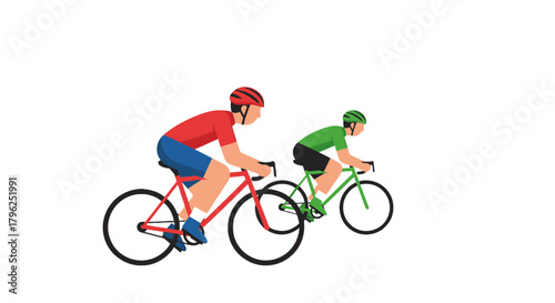 Cyclists In Lively Races On Road Bikes During Athletic Competitions