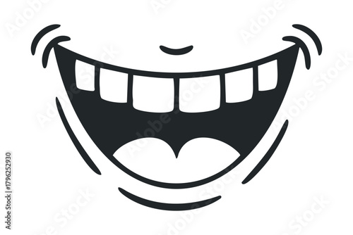 Cartoon Open Mouth Showing Teeth and Tongue