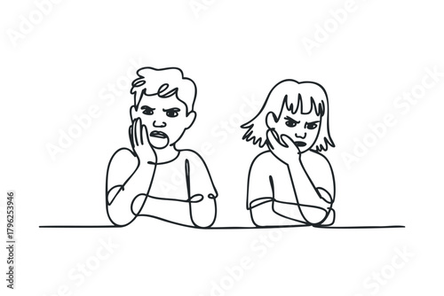 Two confused teenagers with hands on their faces