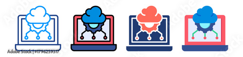 Cloud Computing Icon Sheet Multiple Style Collection 