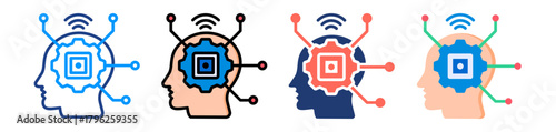 Machine Learning Icon Sheet Multiple Style Collection 