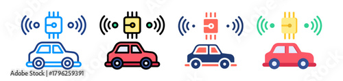 Autonomous Vehicle Icon Sheet Multiple Style Collection 