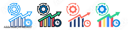 Operational Efficiency Icon Sheet Multiple Style Collection 