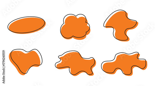 a collection of random round shapes with an orange drop shadow