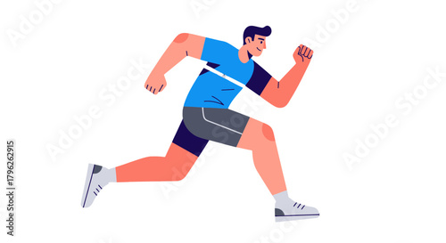 Energetic Athlete Sprinting Across the Dark Backdrop Promoting Health and Fitness