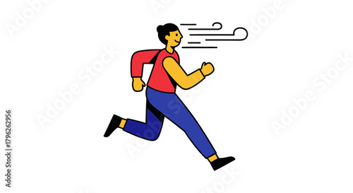 Energetic Athlete Sprinting Against A Dark Background In Vibrant Colors For Design