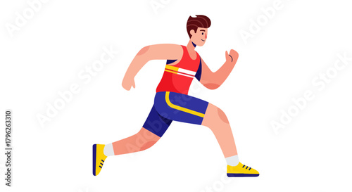 Energetic Runner In Motion Illustration On Black Background with Vibrant Colors