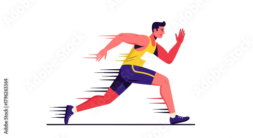 Energetic Runner Sprinting Across A Deep Black Backdrop Depicting Speed And Motion