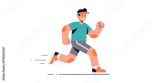 Energetic Runner Sprinting Across A Black Backdrop During A Fitness Exercise