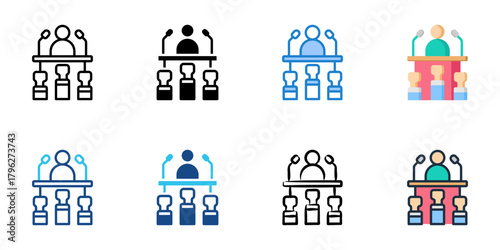 Caucus icon set multiple style collection 
