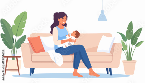 Mother Embracing Newborn A Tender Moment of Love and Connection at Home