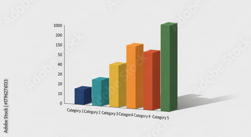Colorful bar graph illustrating data comparison across categories, visual representation of statistical information and trend analysis