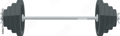 Flat Style Detailed Barbell Weightlifting Gym Equipment Fitness Illustration