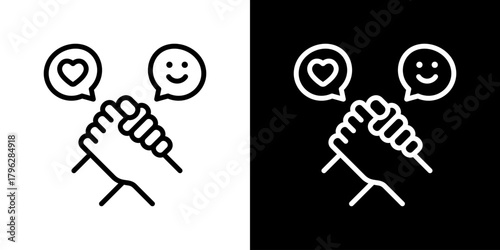 Helping Hand Icon Line Style Vector Illustration