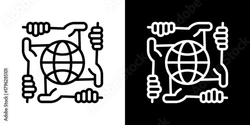 Solidarity Icon Line Style Vector Illustration