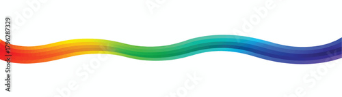 Abstract Curve Shape with Colorful Gradient Wave Line on White Background Modern Art Design Element Rainbow Flow Concept with Vibrant Color Spectrum Texture Pattern 3d Style Illustration