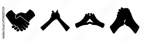 Diverse hand gestures representing connection collaboration agreement unity and support symbolism
