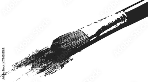 Paintbrush sketch hand drawn style with textured paint stroke — stock vector