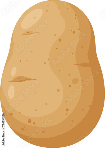 Simple Cartoon Illustration of Whole Brown Potato Vegetable Food Ingredient