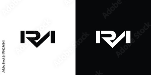 Modern and strong letter RM initials logo design