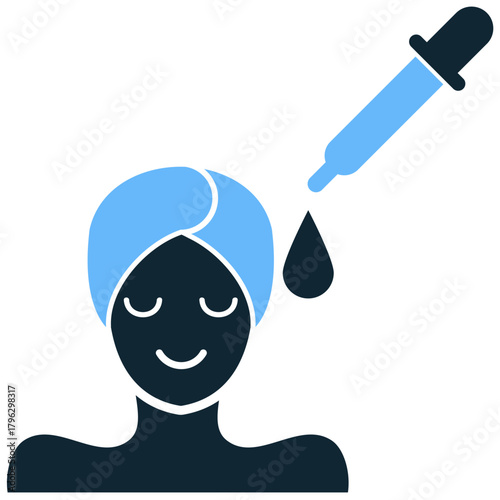 Face Serum Icon Vector Ideal for advanced skincare, cosmetic product packaging, and graphics related to potent beauty treatments and routines.