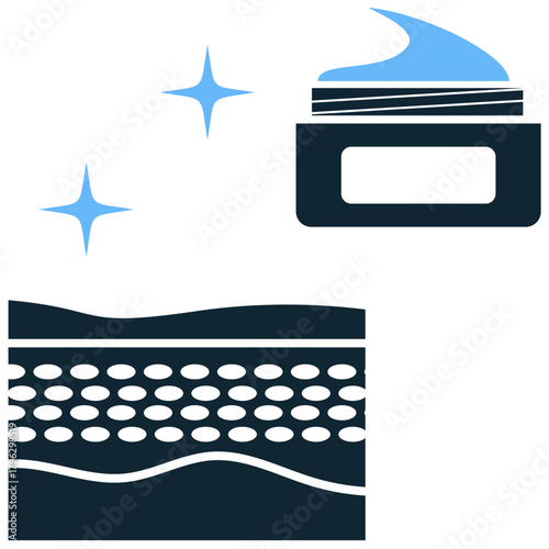 Skin Cream Icon Vector Ideal for skincare, cosmetic packaging, product promotion, and graphics related to moisturizing and anti-aging treatments.