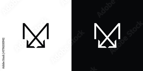 Simple and modern M arrow logo design