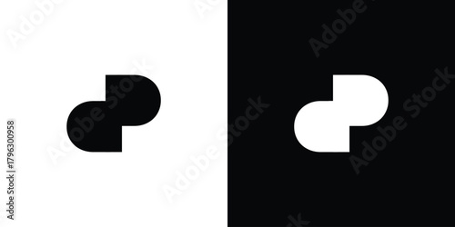 simple and strong letter PD initials logo design