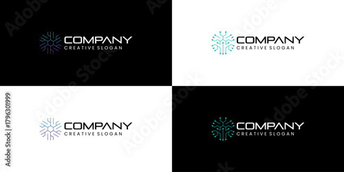 Neuron Sign Symbol Technological Logo Template Illustration Vector Design