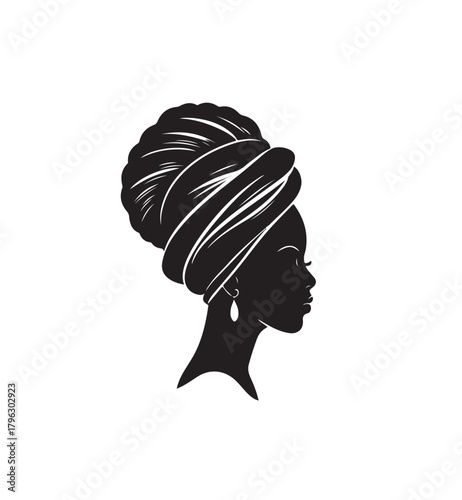 black and white, woman with bun