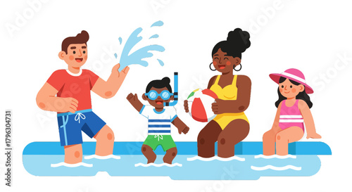 Family Summer Fun: Splash, Play, and Enjoyment at the Swimming Pool Together