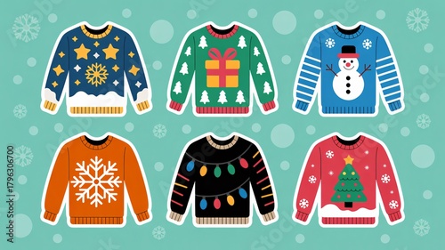 Festive holiday sweaters showcase joyful winter designs for seasonal celebrations