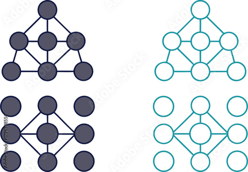 Machine Learning Algorithm Diagram Set. Machine Learning Data Intelligence Graphic. Machine Learning Computational Model Art. Machine Learning Predictive Analysis Illustration. Machine Learning Neural