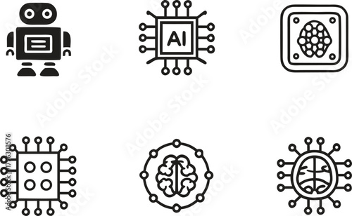 Machine Learning Algorithm Diagram Set. Machine Learning Data Intelligence Graphic. Machine Learning Computational Model Art. Machine Learning Predictive Analysis Illustration. Machine Learning Neural