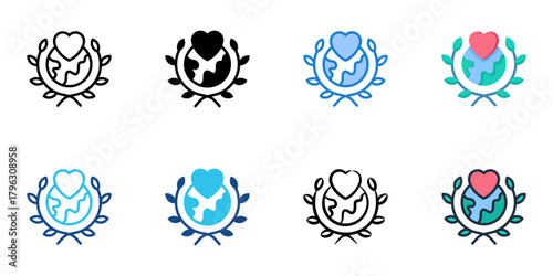 Peacekeeping icon set multiple style collection 
