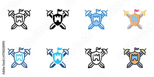 National security icon set multiple style collection 
