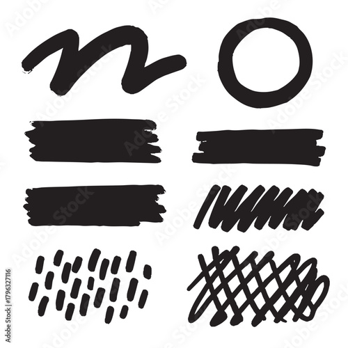 Expressive Brushstroke Marker Elements Pack