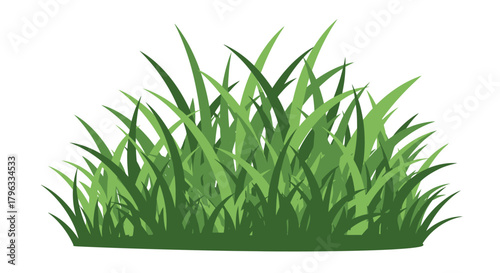 A vibrant green grass tuft vector illustration, perfect for adding a touch of nature to designs, available in a transparent PNG format for easy integration.
