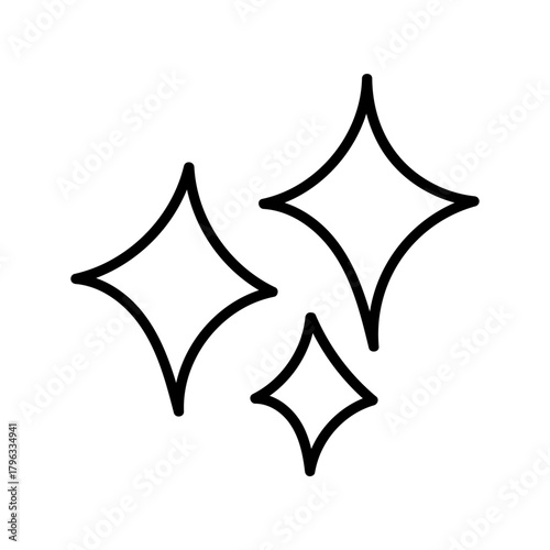 シンプルな線画のきらきらアイコン