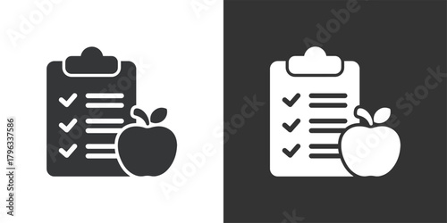 Healthy Food Checklist icon. Solid glyph series icon