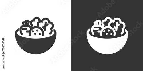 Vegetarian Meal icon. Solid glyph series icon