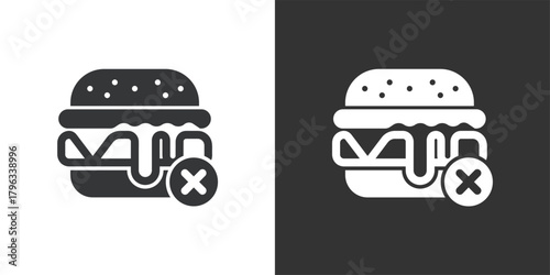 No Fast Food icon. Solid glyph series icon
