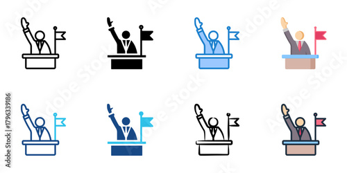 Executive order icon set multiple style collection 
