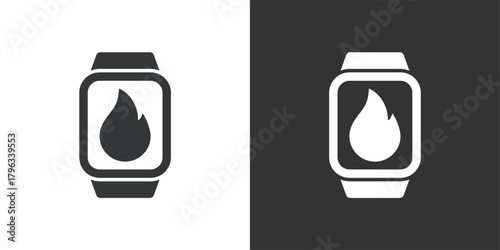 Smartwatch Fitness icon. Solid glyph series icon
