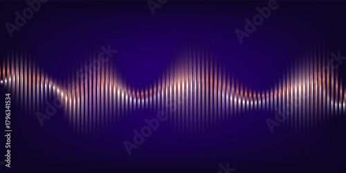 Abstract Digital EQ Music Equalizer. Sound Wave Design Element. Speaking Sound Wave Vector Illustration. Artificial Intelligence AI Assistant Voice Visualization.