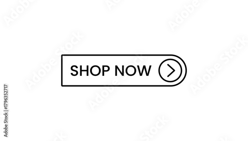 Minimalist 'Shop Now' Vector Button Design with Arrow Icon