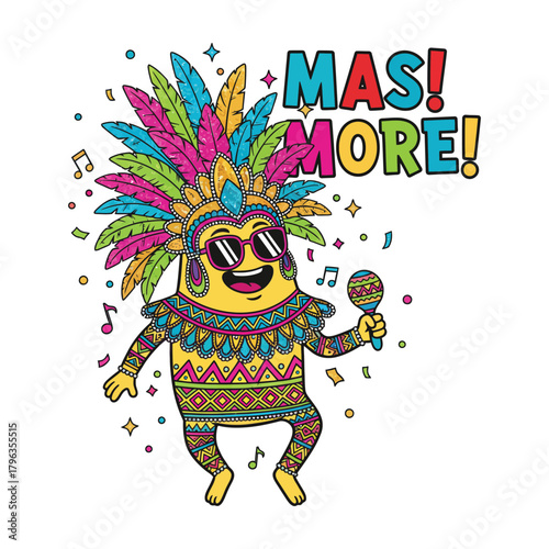 tshirt design cariba-mas-more-carnaval