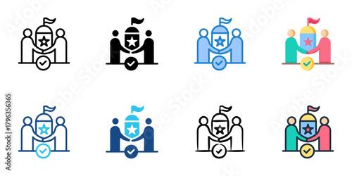 Accountability icon set multiple style collection 
