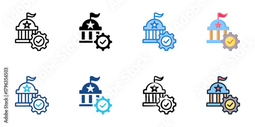 Political reform icon set multiple style collection 
